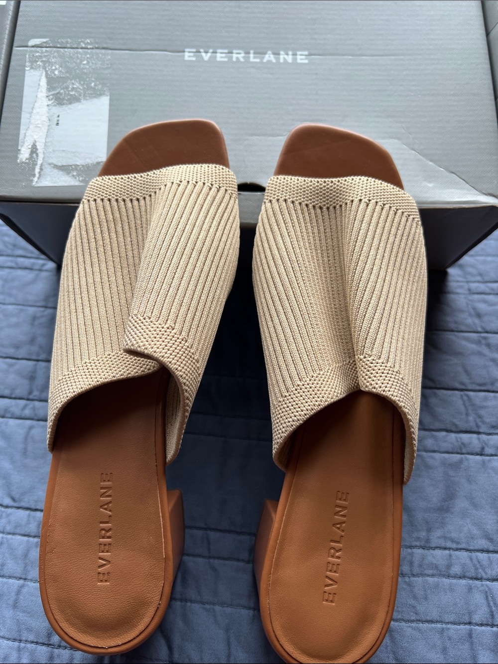 Everlane Tan Glove Mule Slide ReKnit Size 10 New In Box